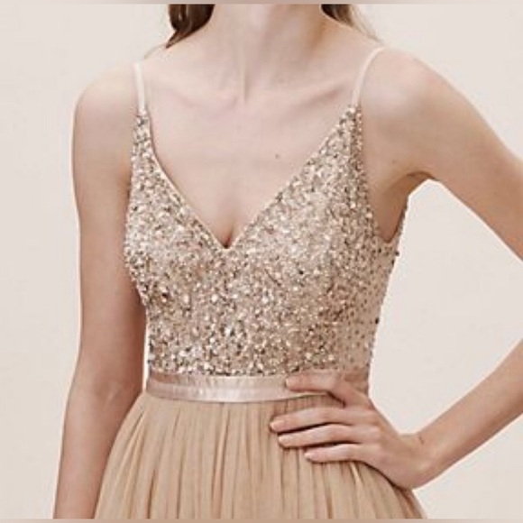 NEW BHLDN by Anthropologie Avery Dress in Oyster - Picture 3 of 9